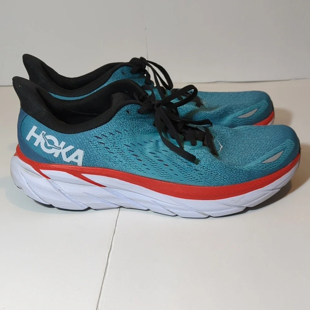 Hoka One One Clifton 8 Men's Real Teal, Aquarelle 1119393 RTAR size 13d - Picture 4 of 15